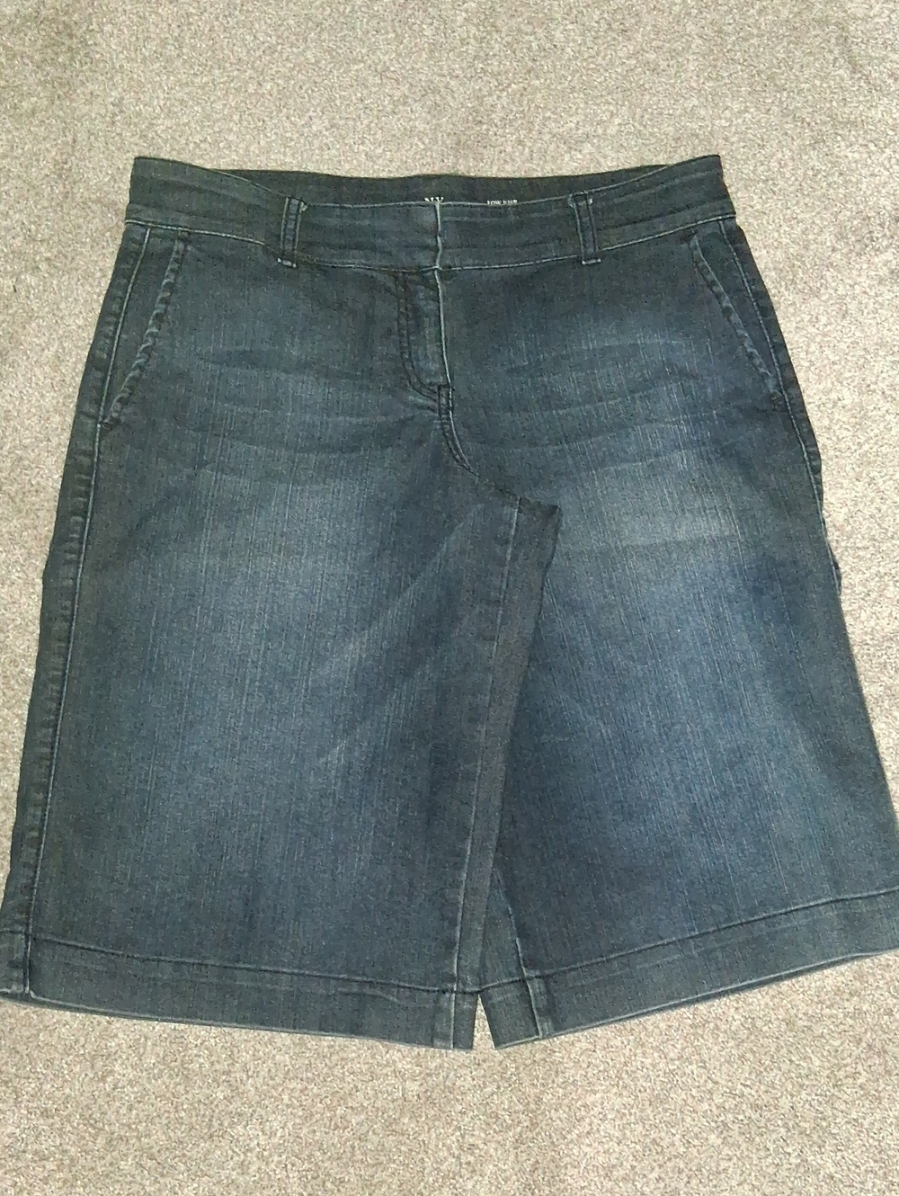New York & Company Dark Blue Denim Bermuda Shorts